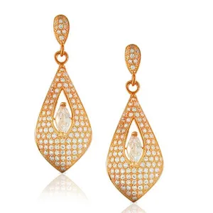 925 Sterling Silver Marquise Round White CZ Womens Dangle Earrings