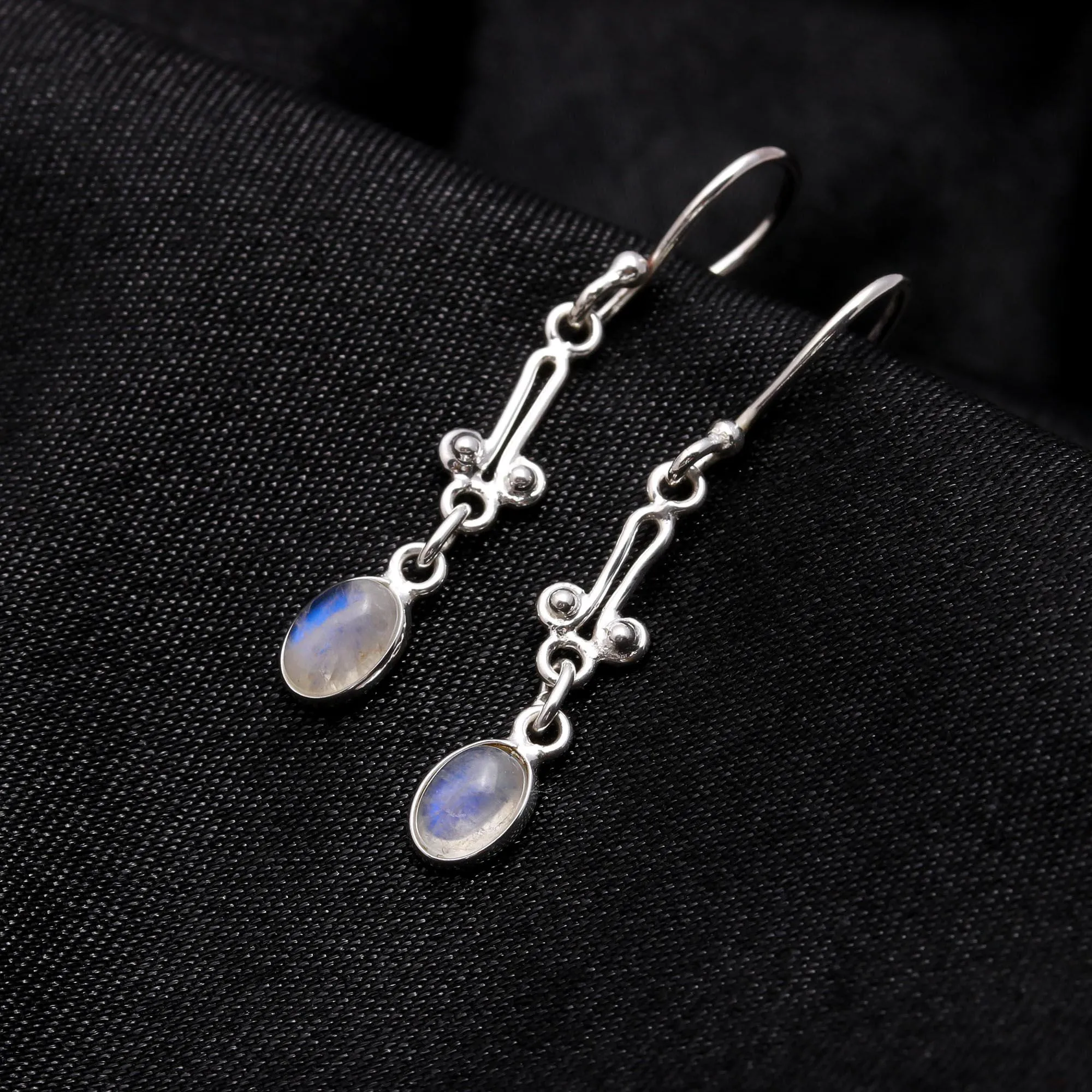 925 Sterling Silver Moonstone Dangle Earrings
