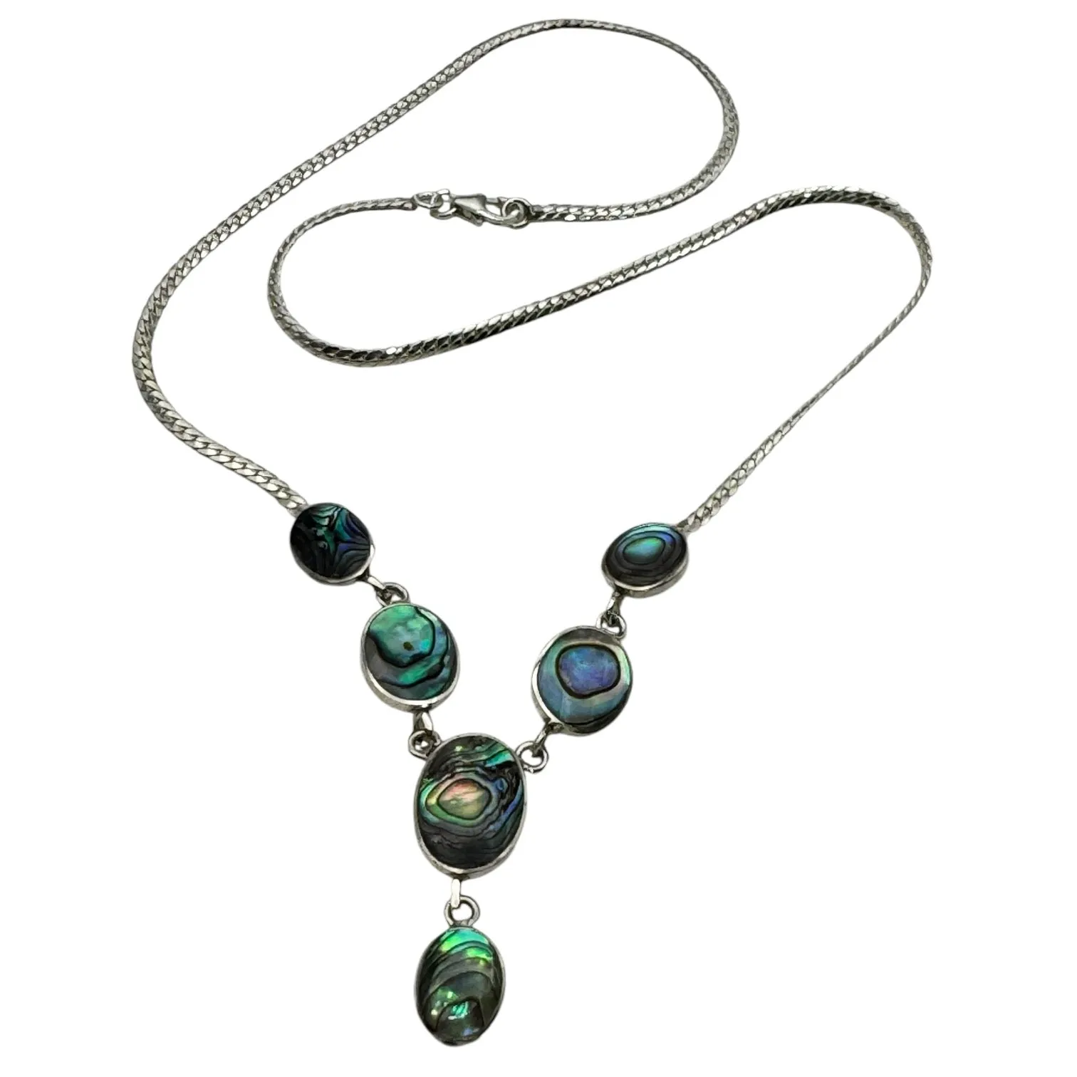 Abalone Solid 925 Sterling Silver Necklace