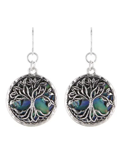 Abalone Tree of Life Earrings