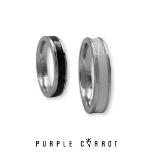 Accent Stripe Rings (White & Black)
