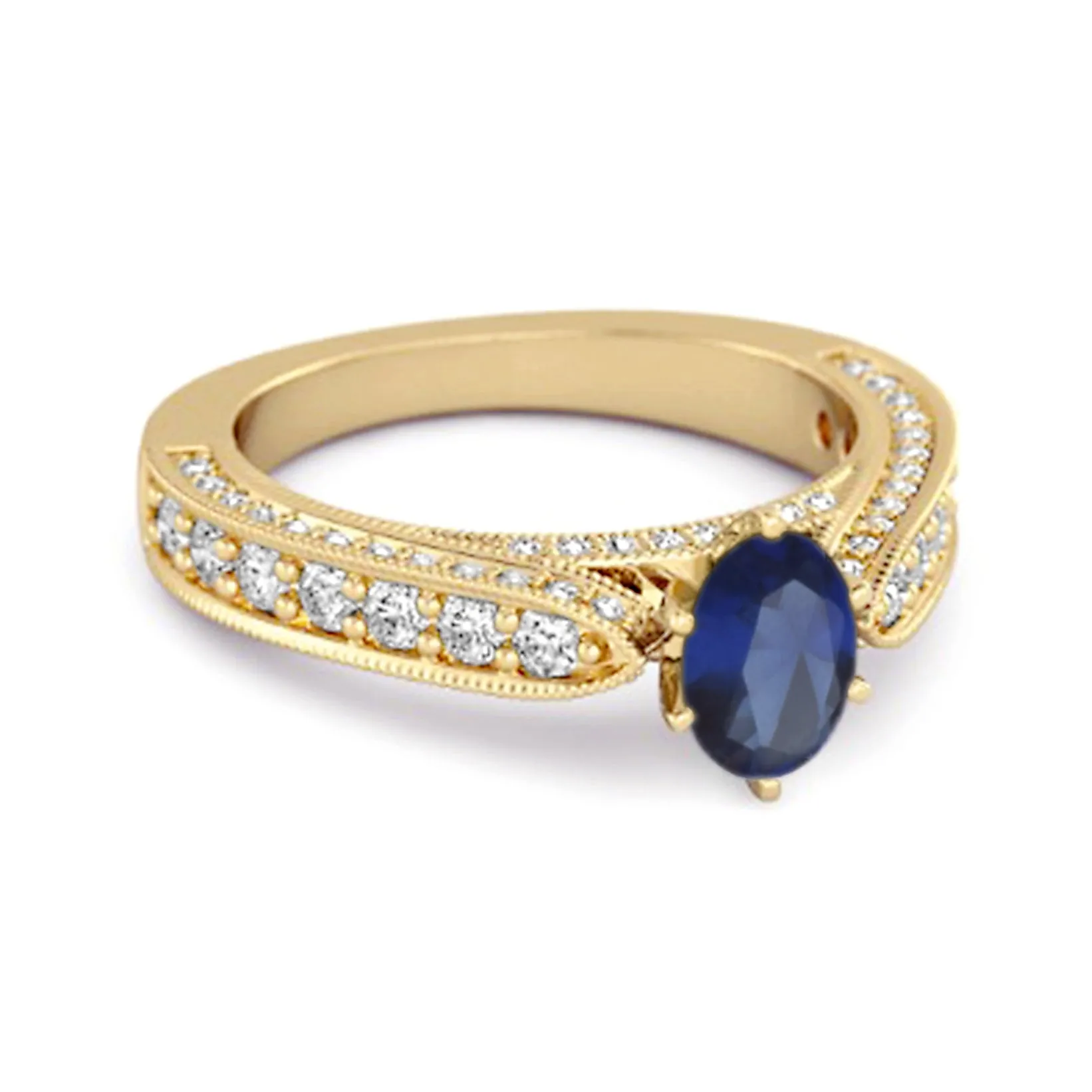 Accents 1.50 Ct Blue Sapphire Solitaire Ring In 925 Sterling Silver