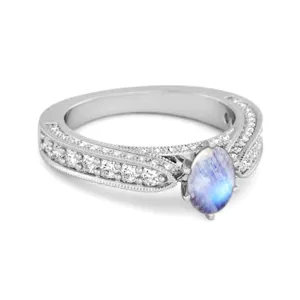 Accents 1.50 Ct Moonstone Solitaire Ring In 925 Sterling Silver