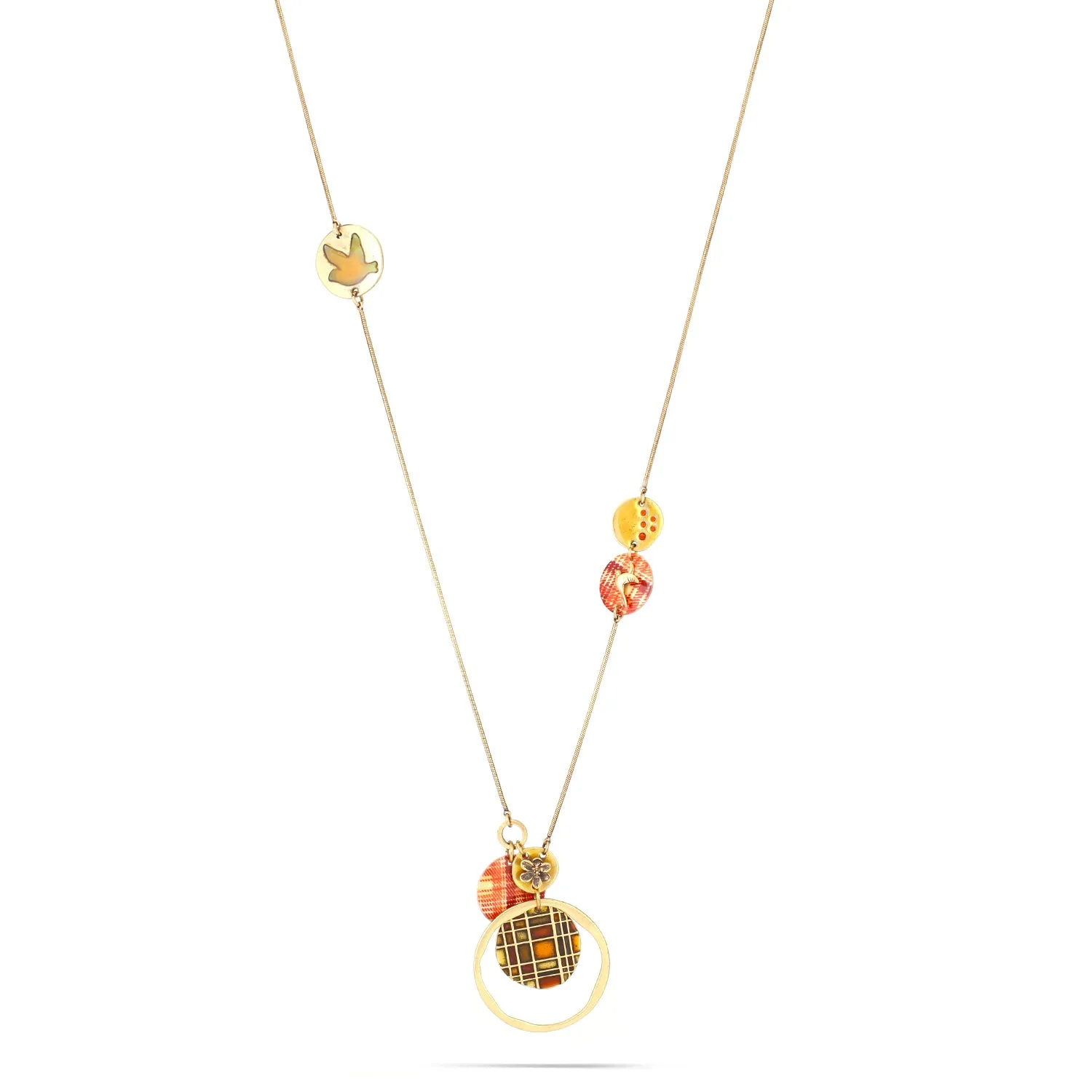 ALL THAT PLAID' - MULTI-MOTIF PENDANT  NECKLACES #221OR1501 (1A10/10C3)