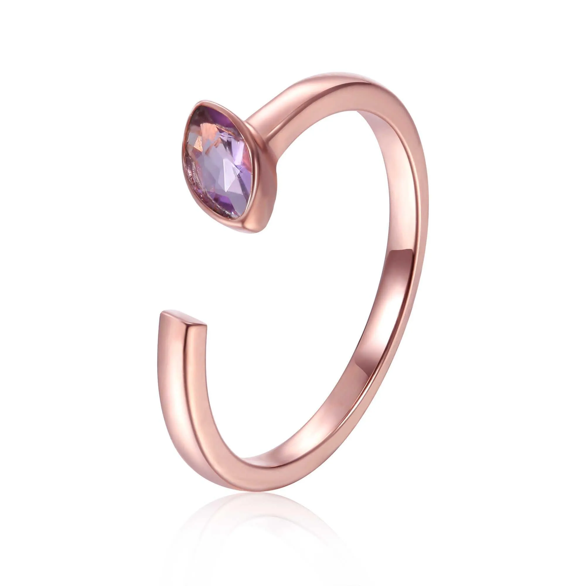 Amethyst Marquise Open Midi Rings
