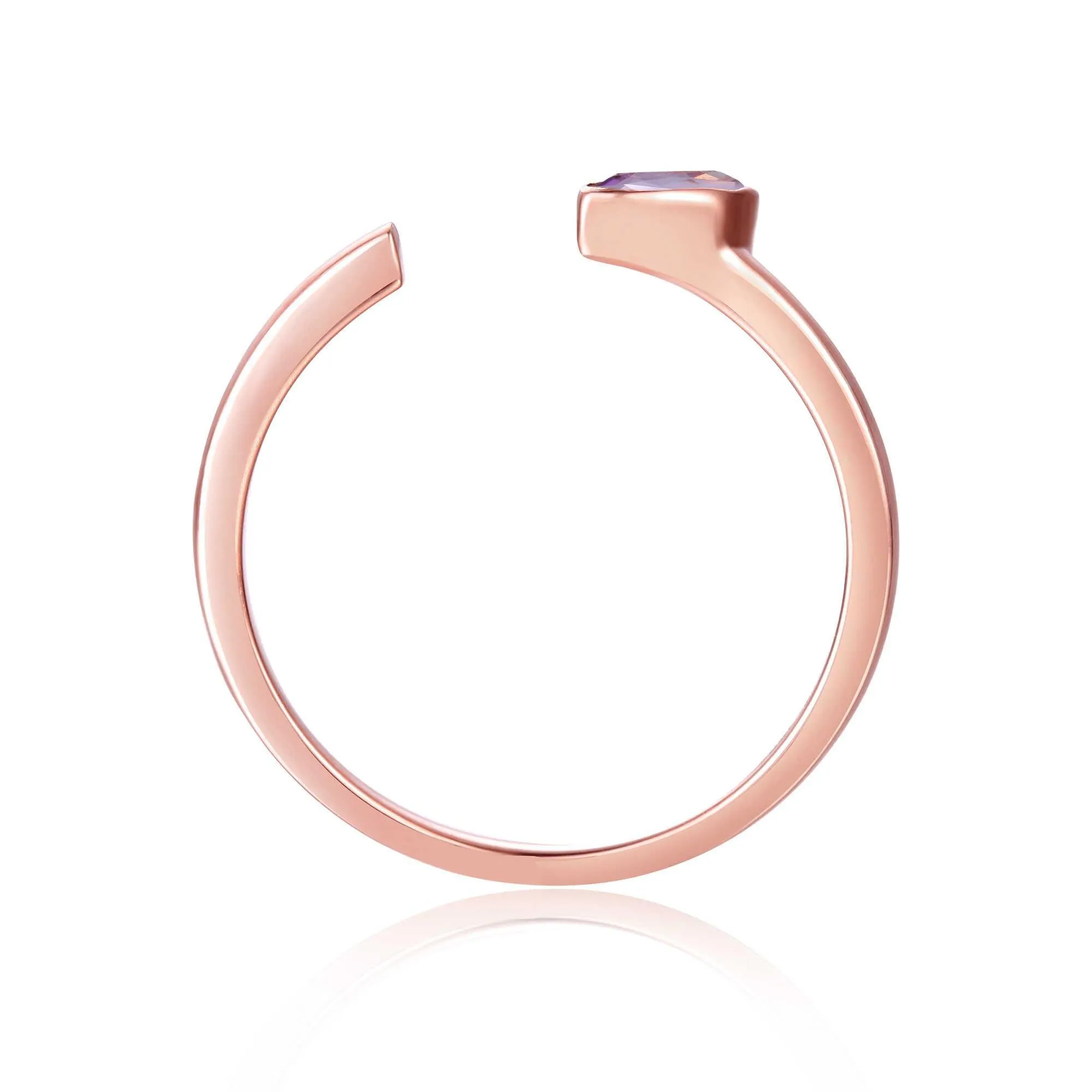 Amethyst Marquise Open Midi Rings