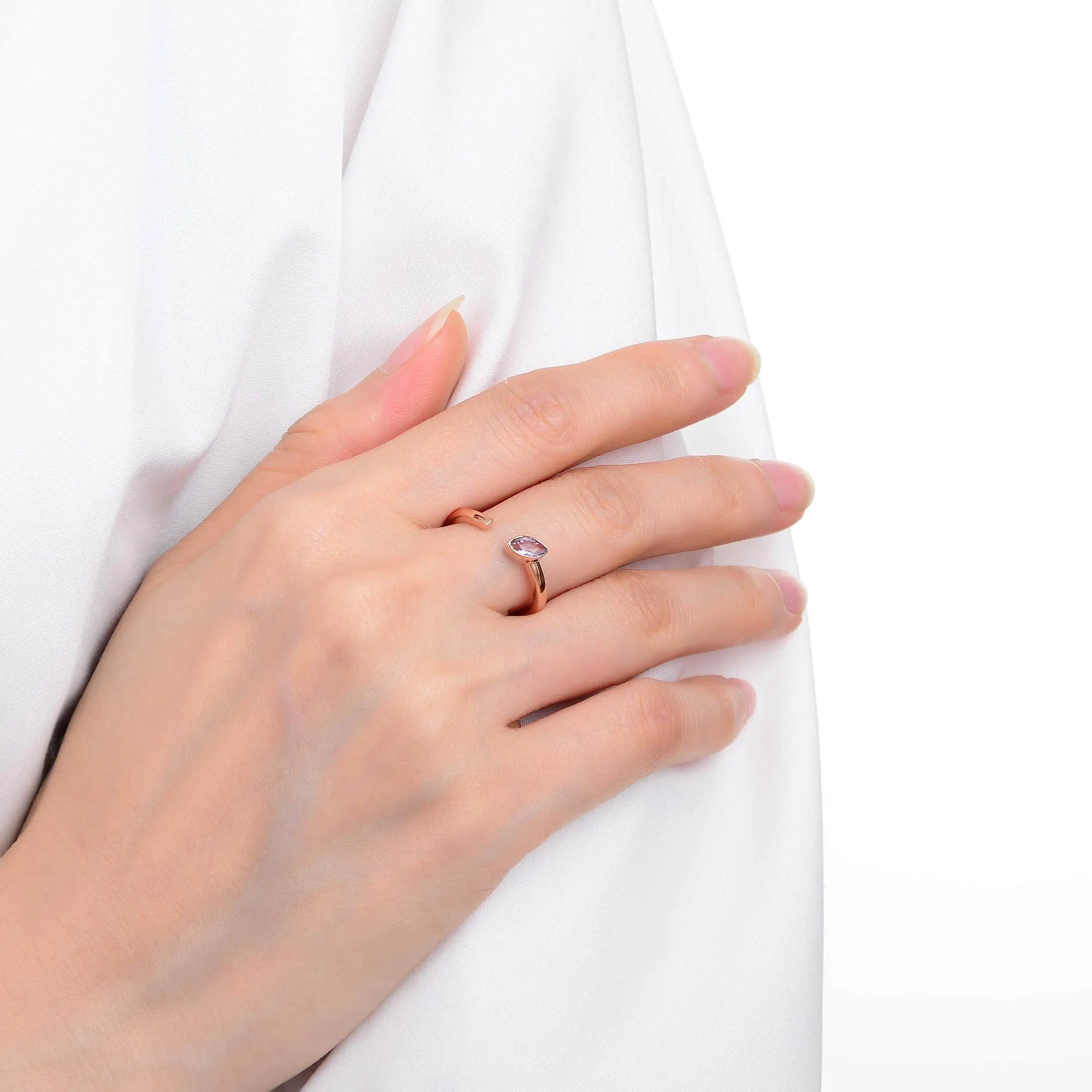 Amethyst Marquise Open Midi Rings