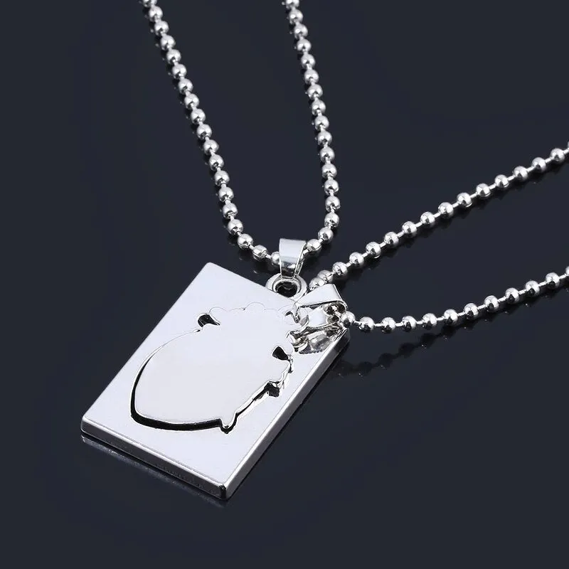 Anatomical Human Heart Pendant Necklace Set