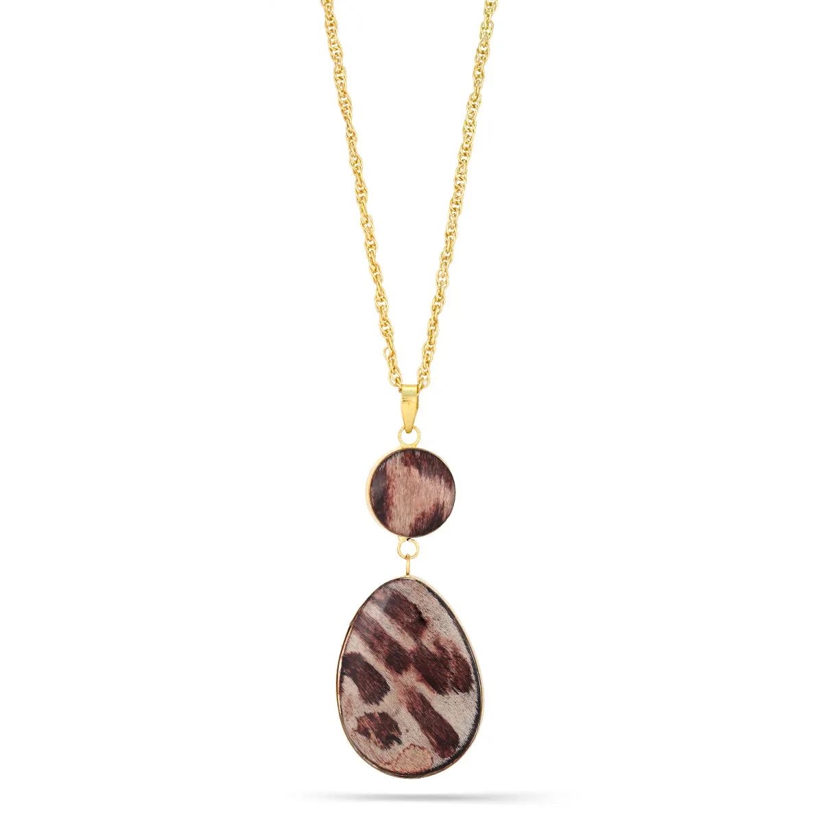 ANIMAL PRINT GOLD PENDANT NECKLACES #NKI-49566