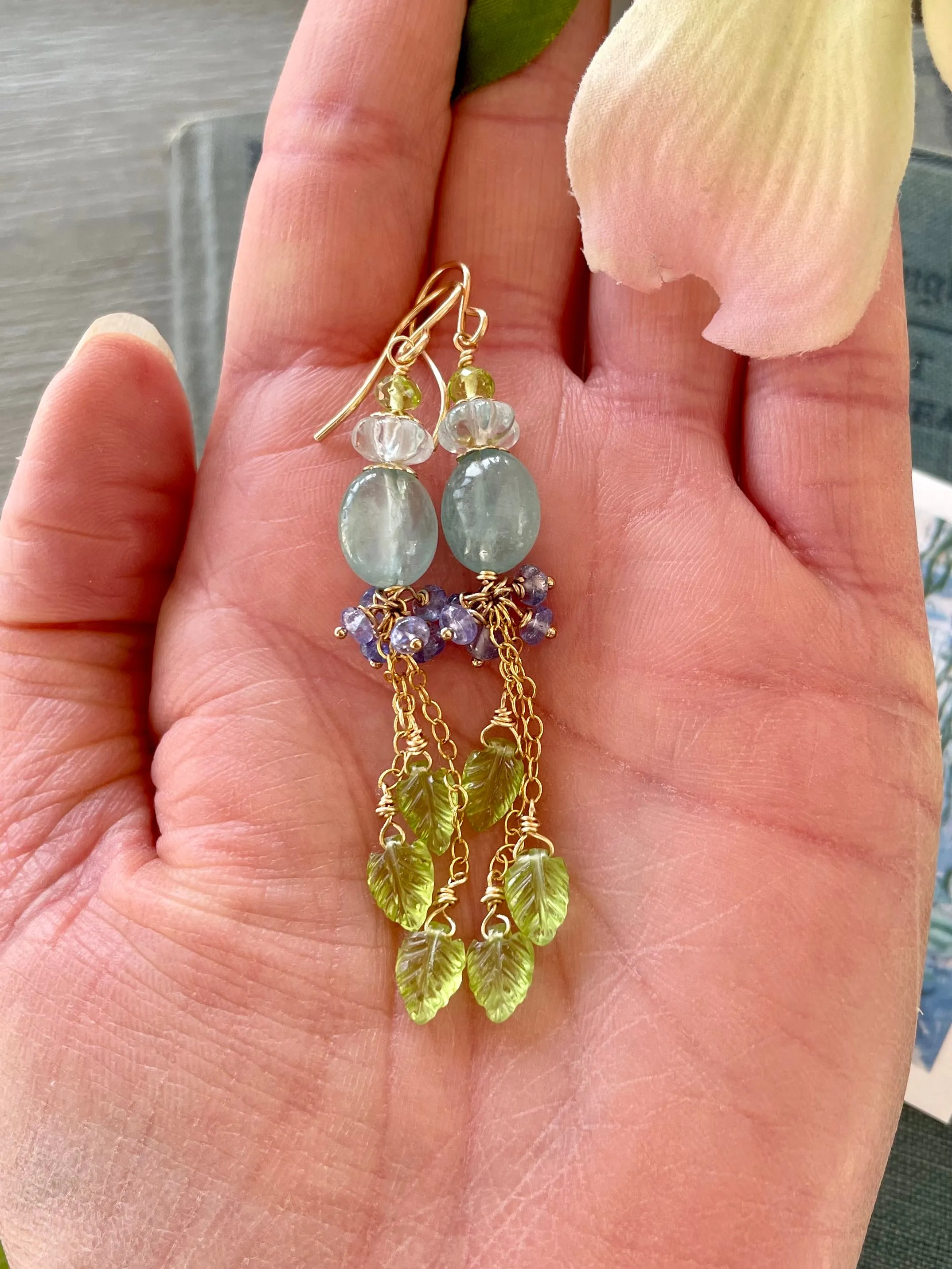 Aquamarine Tassel Earrings