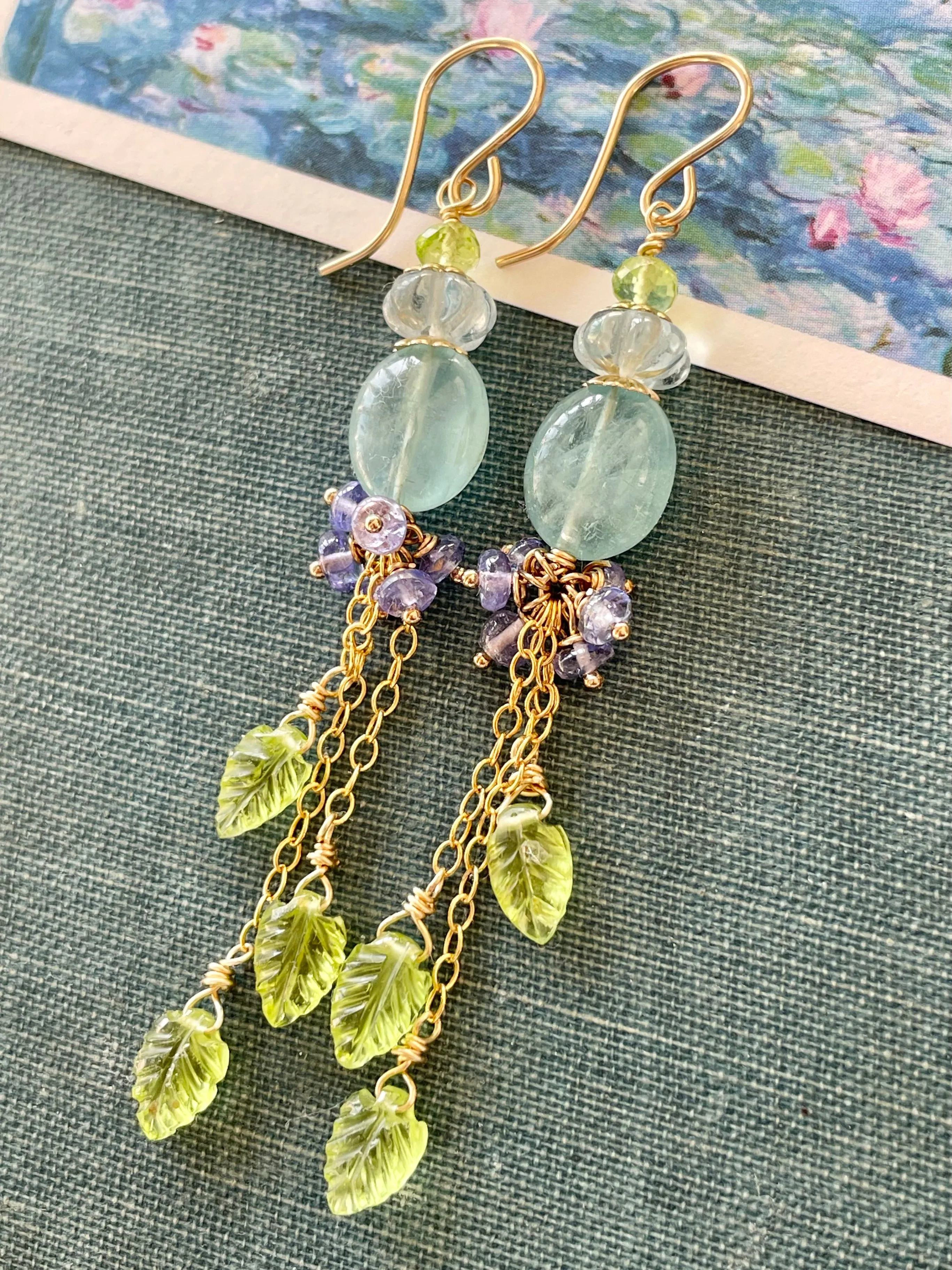 Aquamarine Tassel Earrings