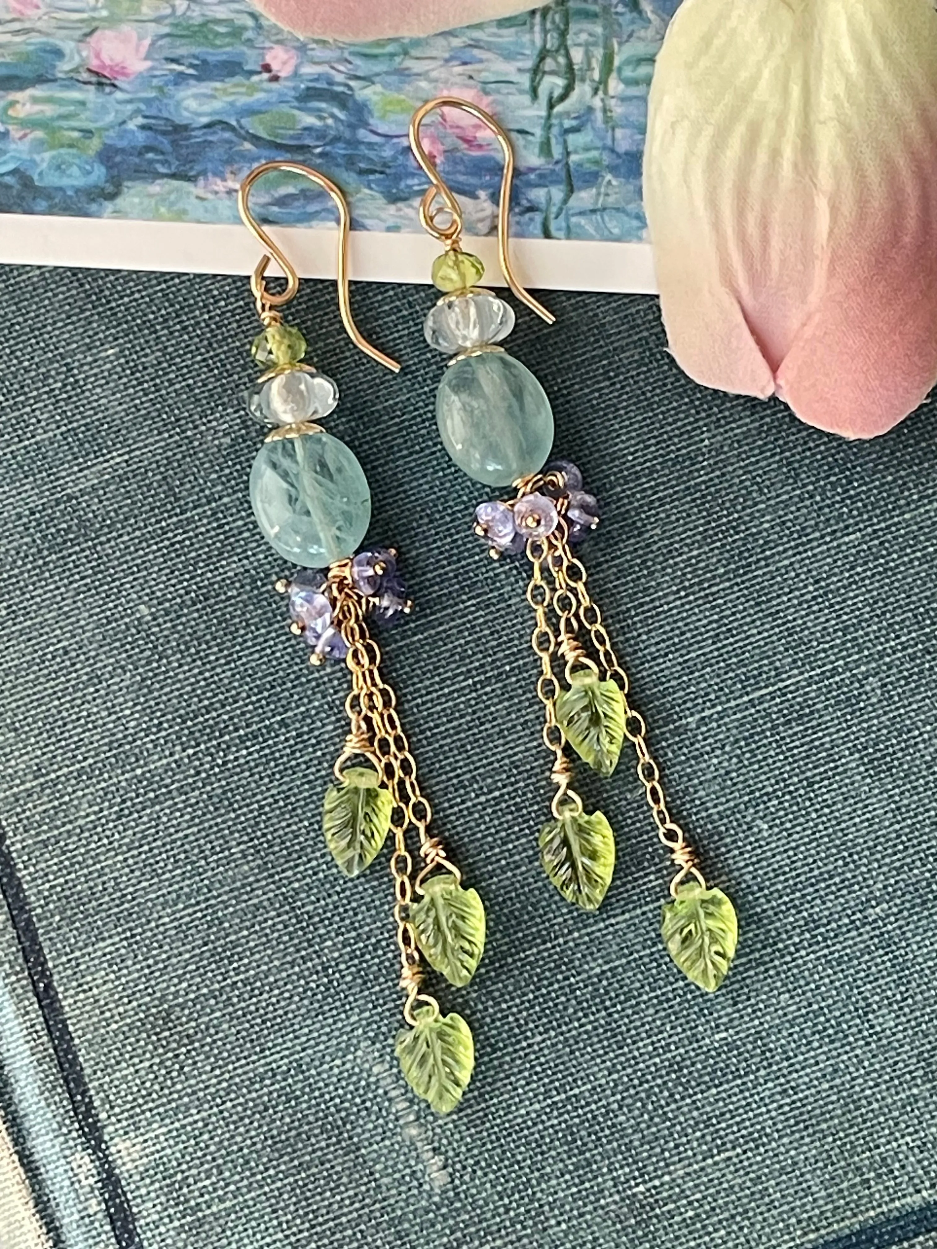 Aquamarine Tassel Earrings