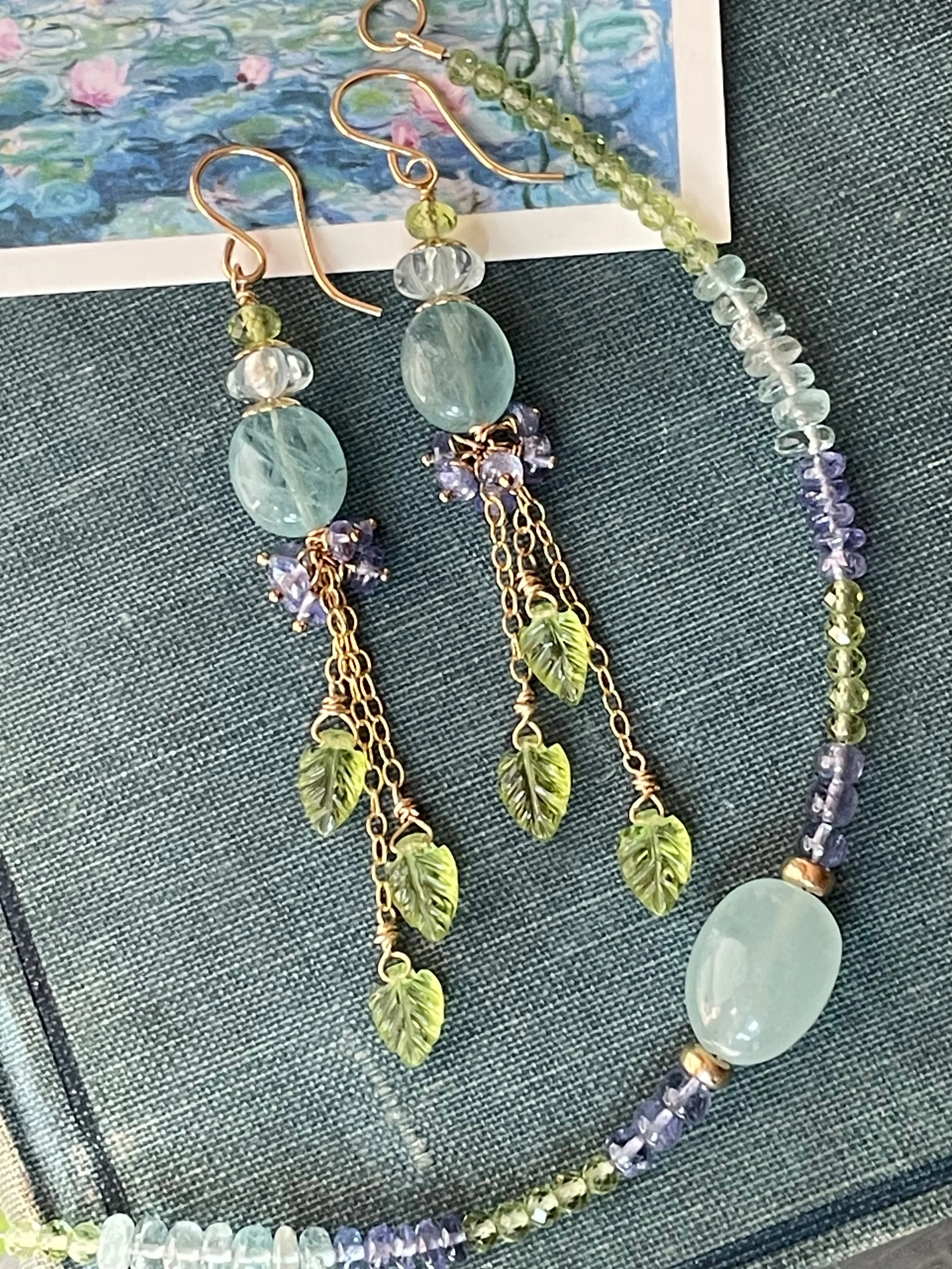 Aquamarine Tassel Earrings