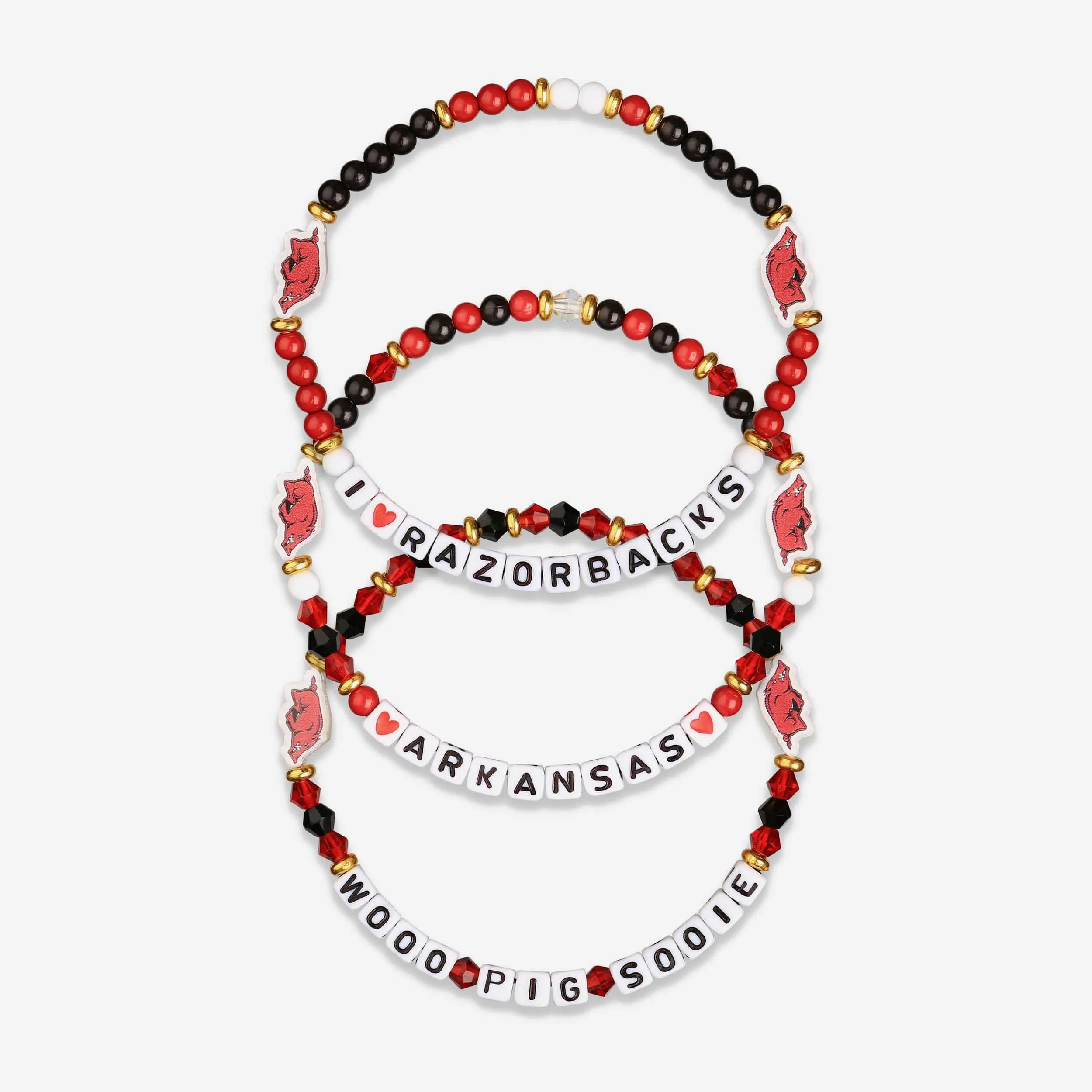 Arkansas Razorbacks 3 Pack Friendship Bracelet