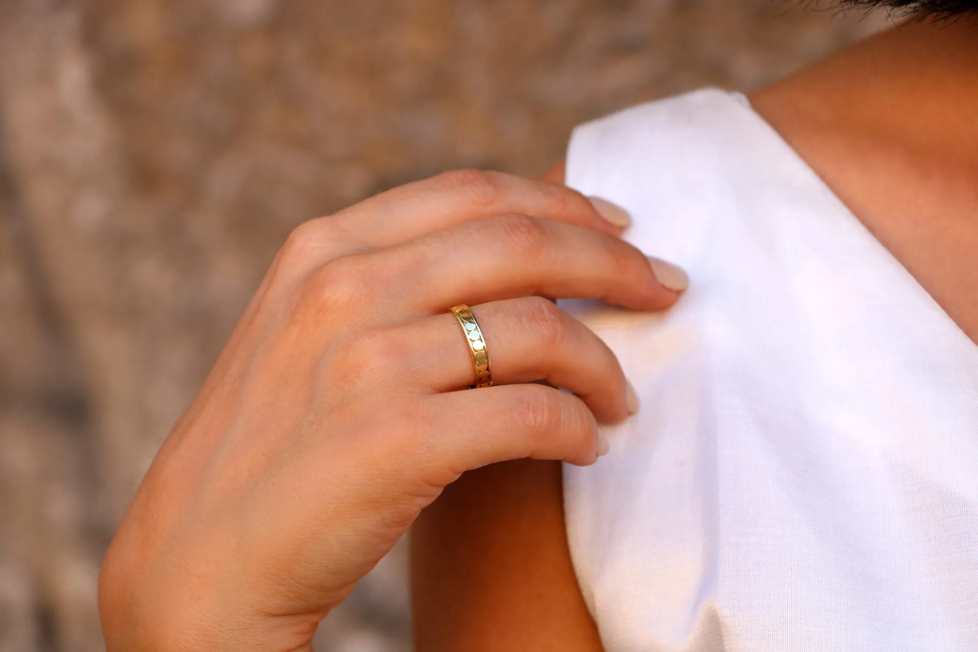 Bali gold simple ring
