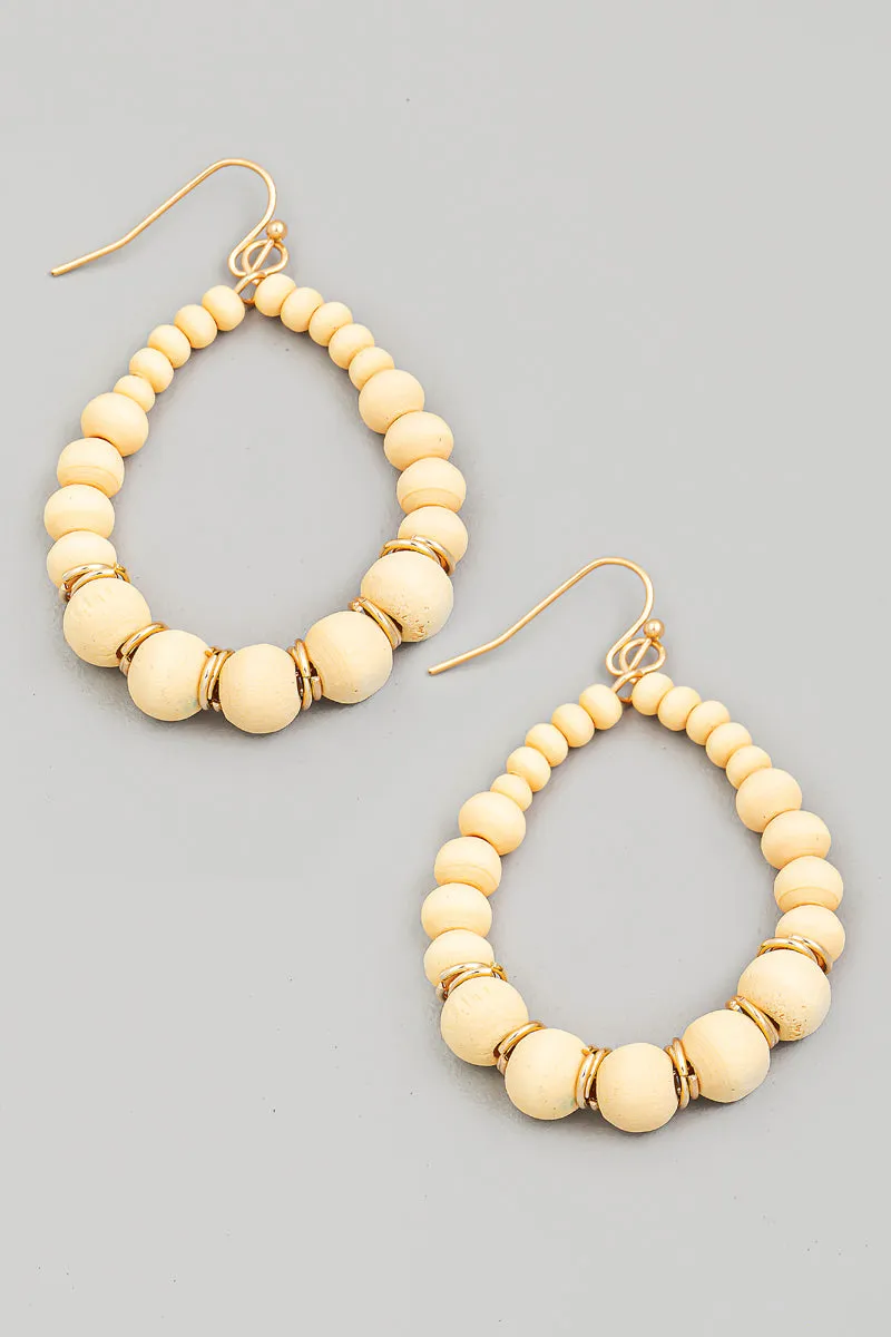 Ball Beaded Teardrop Cutout Earrings