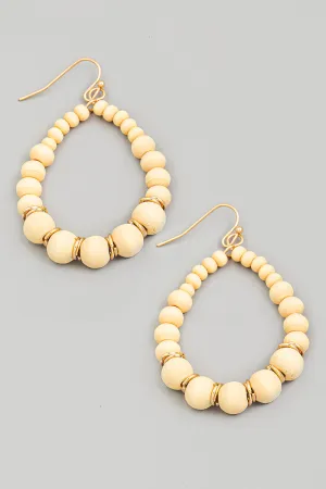 Ball Beaded Teardrop Cutout Earrings