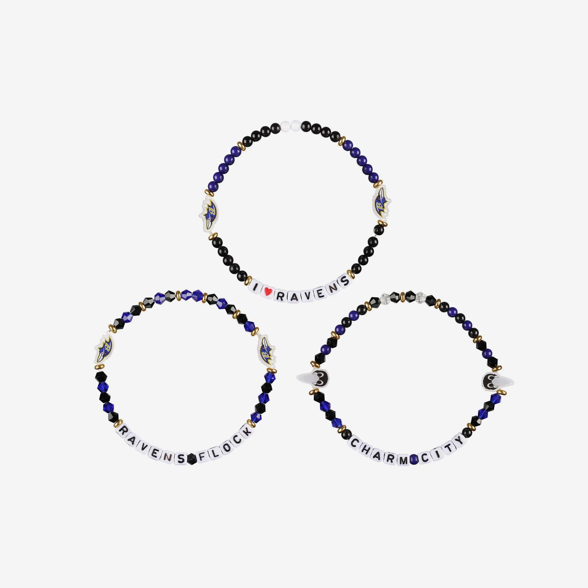 Baltimore Ravens 3 Pack Friendship Bracelet