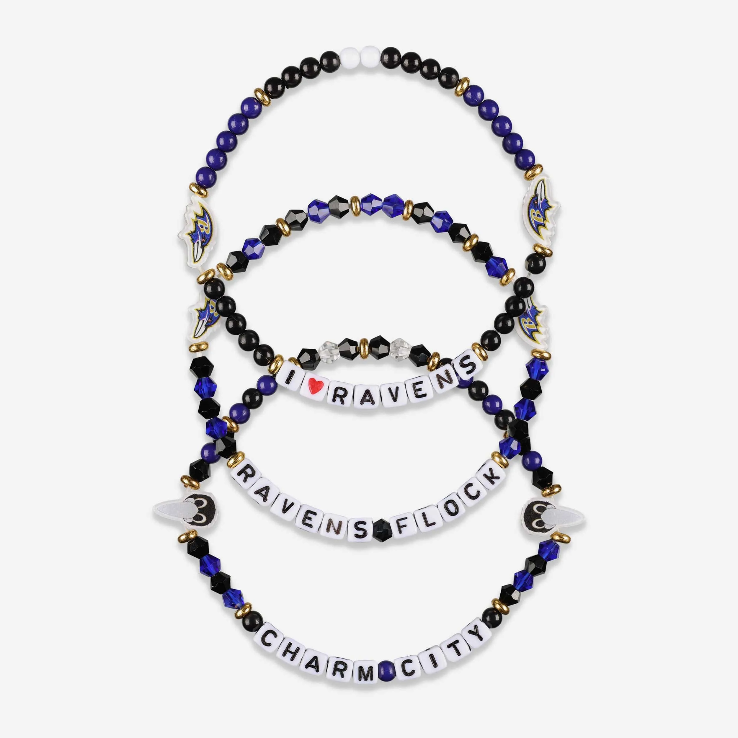 Baltimore Ravens 3 Pack Friendship Bracelet