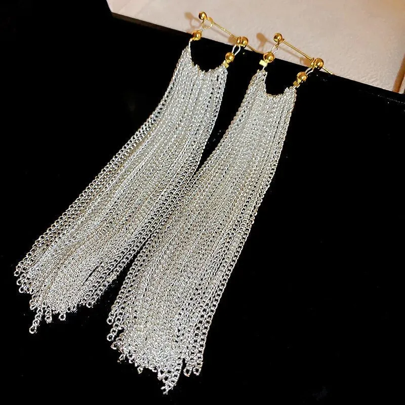 Bar and Tassel Drop Earrings