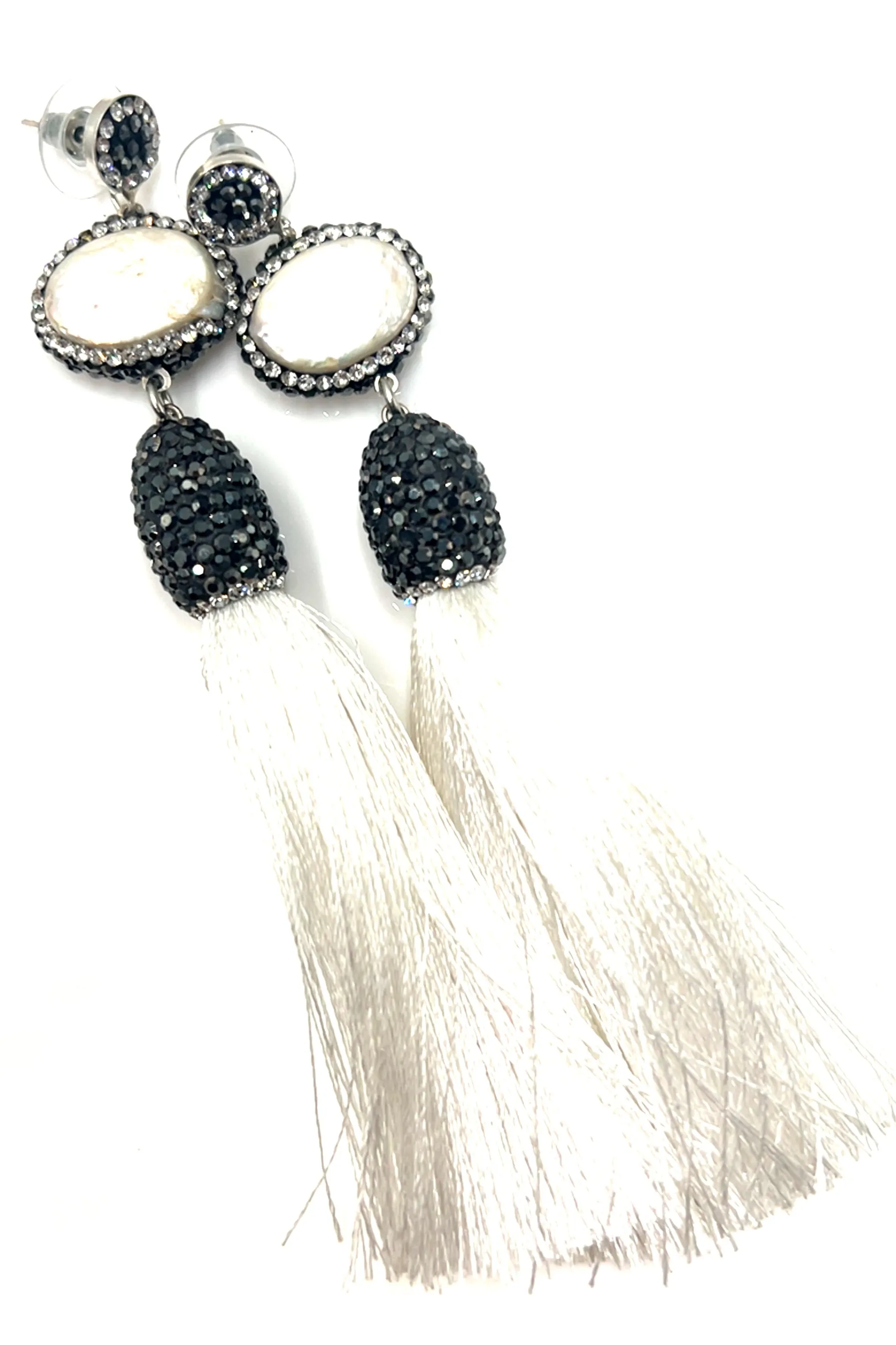 Baroque Pearl 925 Sterling Silver Tassel Earrings