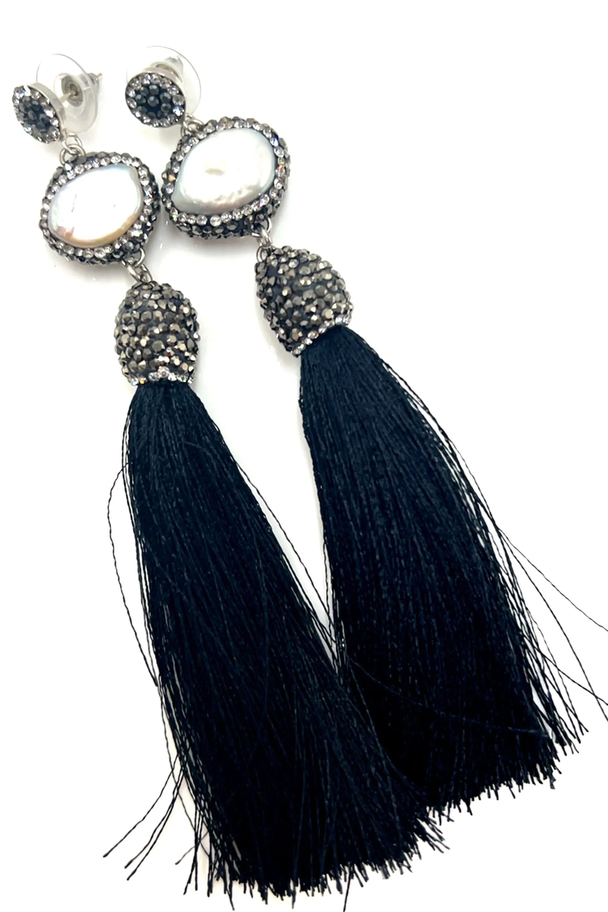 Baroque Pearl 925 Sterling Silver Tassel Earrings