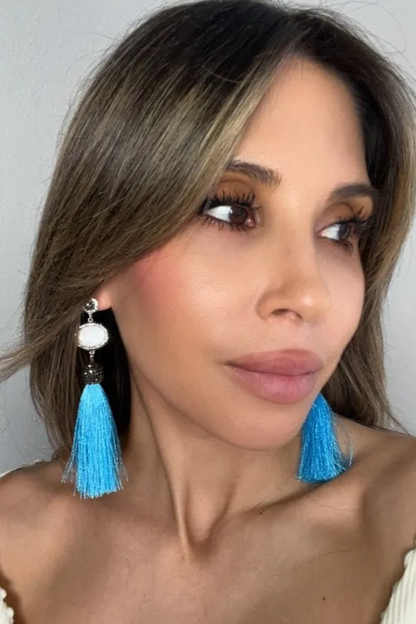 Baroque Pearl 925 Sterling Silver Tassel Earrings
