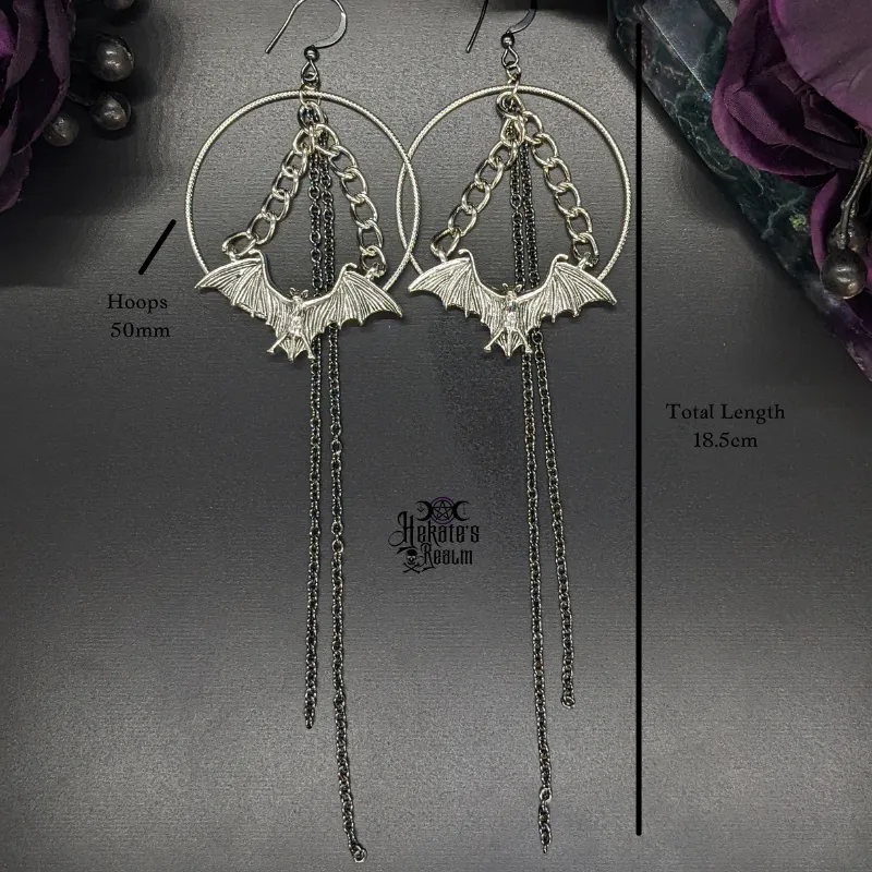 Batty Tassel Hoops