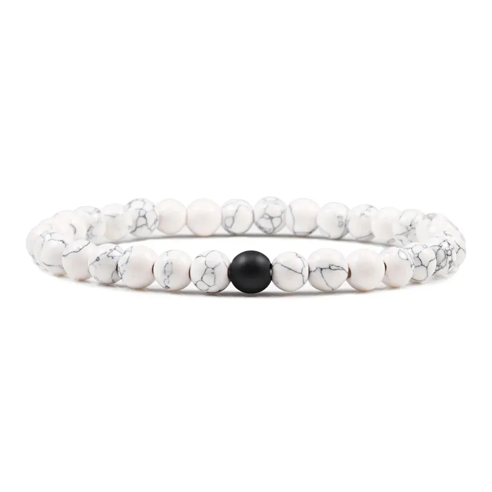 Beaded Bracelets Bangles Set Natural Lava Stone Couples Distance Energy Elastic Rope Men Women Best Friend Jewelry Gift
