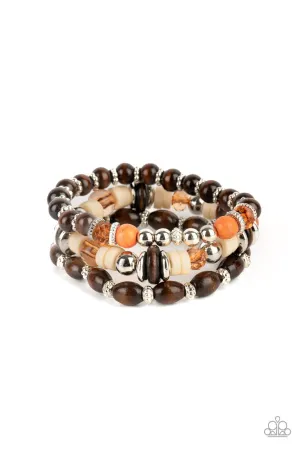 Belongs in the Wild Multi Wooden Bead Paparazzi Stretchy Bracelet