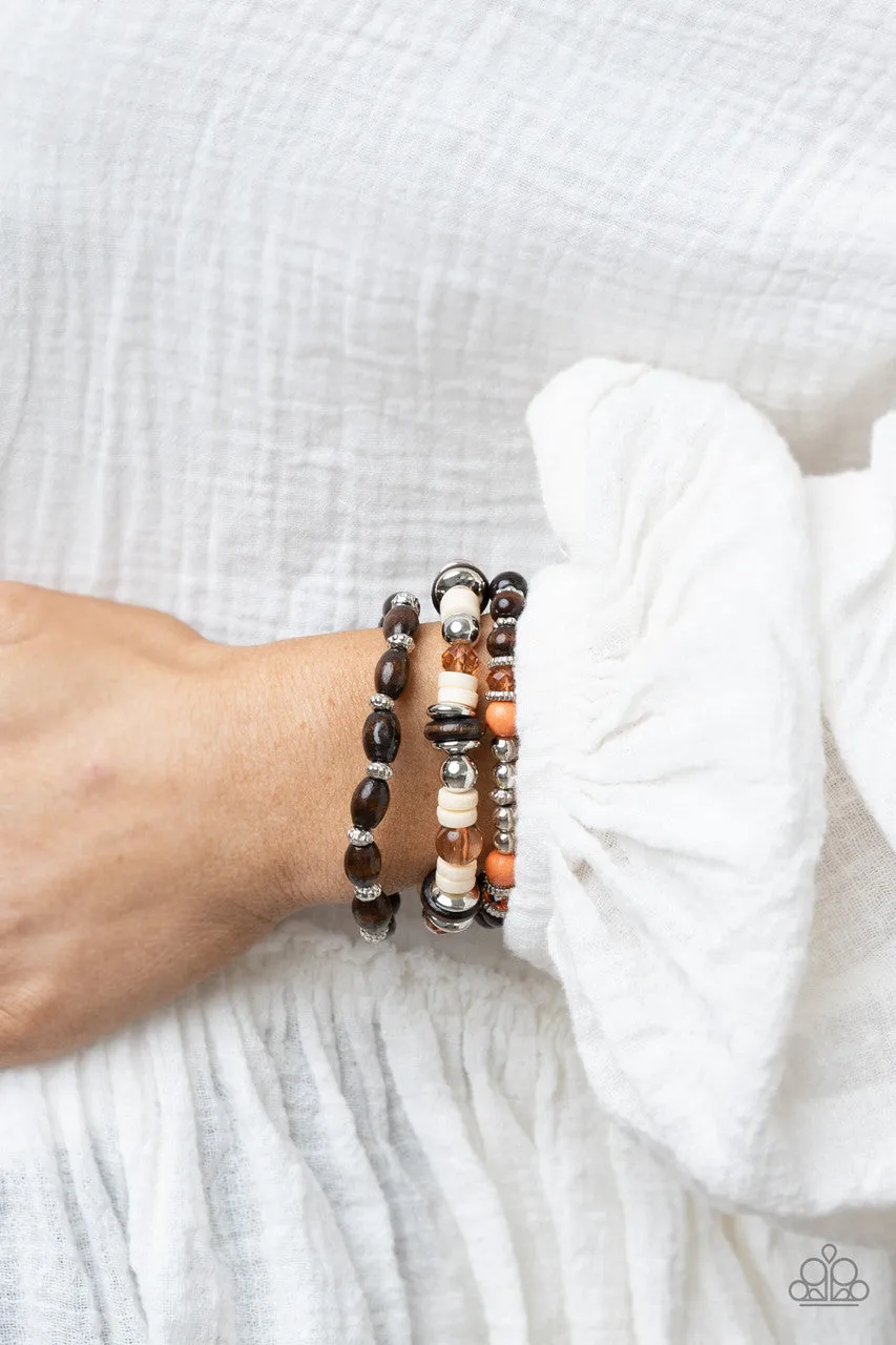 Belongs in the Wild Multi Wooden Bead Paparazzi Stretchy Bracelet