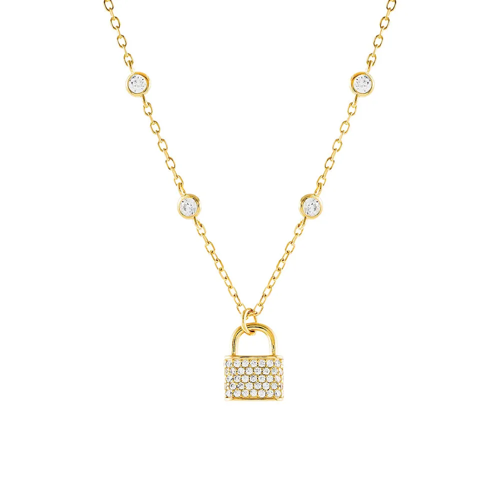 Bezel Lock Link Necklace
