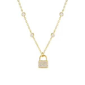 Bezel Lock Link Necklace