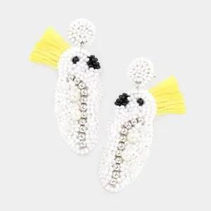 Bird Seed Bead Dangle Earrings