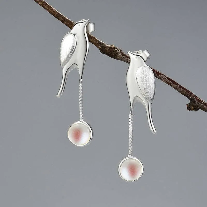 Bird Tassel Dangle Earrings