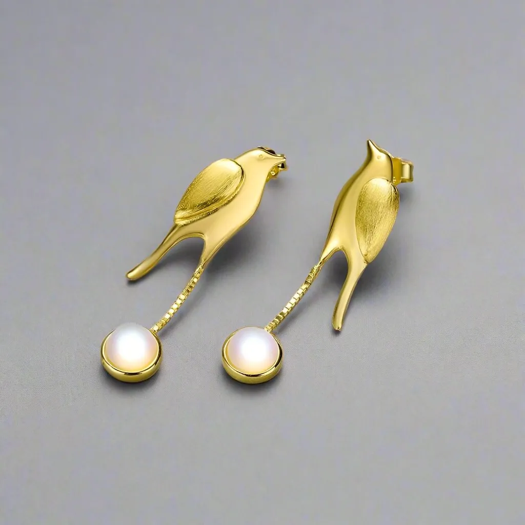 Bird Tassel Dangle Earrings