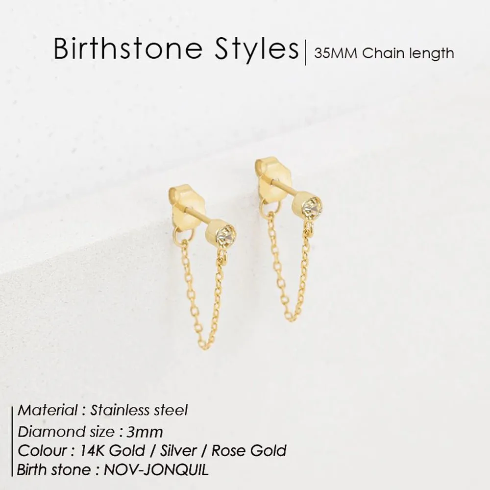 Birth Right Stone and Tassel Earrings