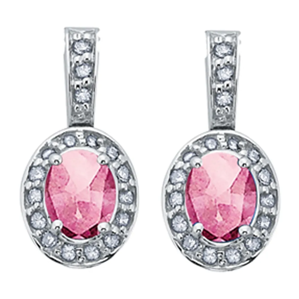 Birthstone and Diamond Drop Earrings