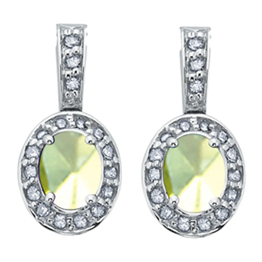 Birthstone and Diamond Drop Earrings