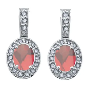 Birthstone and Diamond Drop Earrings