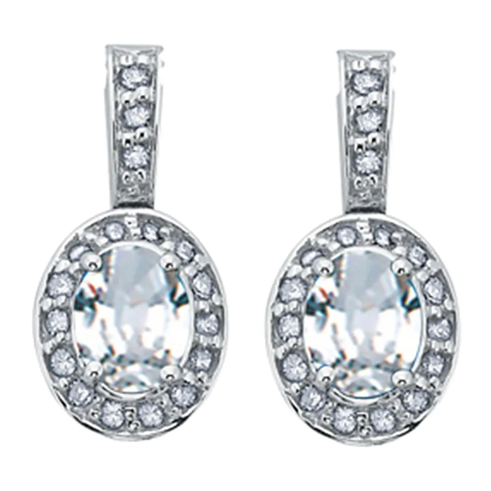 Birthstone and Diamond Drop Earrings