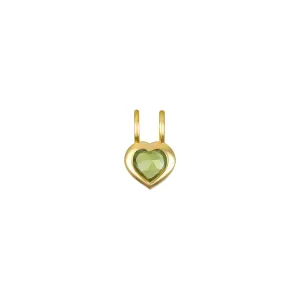 Birthstone Heart Necklace - August Peridot