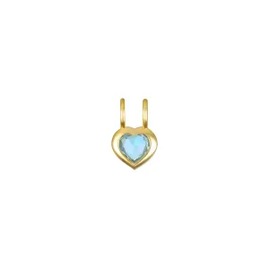 Birthstone Heart Necklace - December Sky Blue Topaz