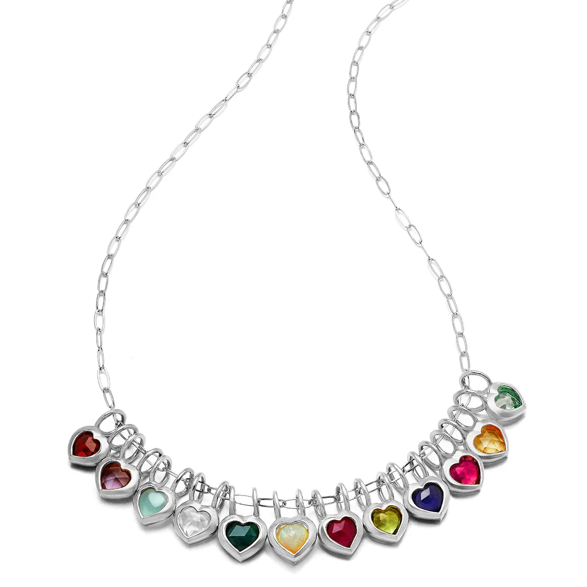 Birthstone Heart Necklace - June Ethiopian Opal