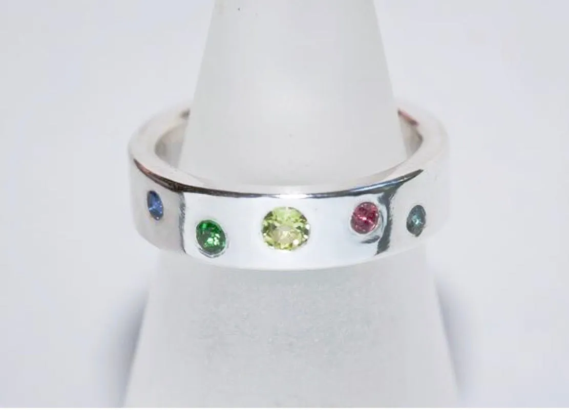 Birthstone Ring - You Choose Five Stones