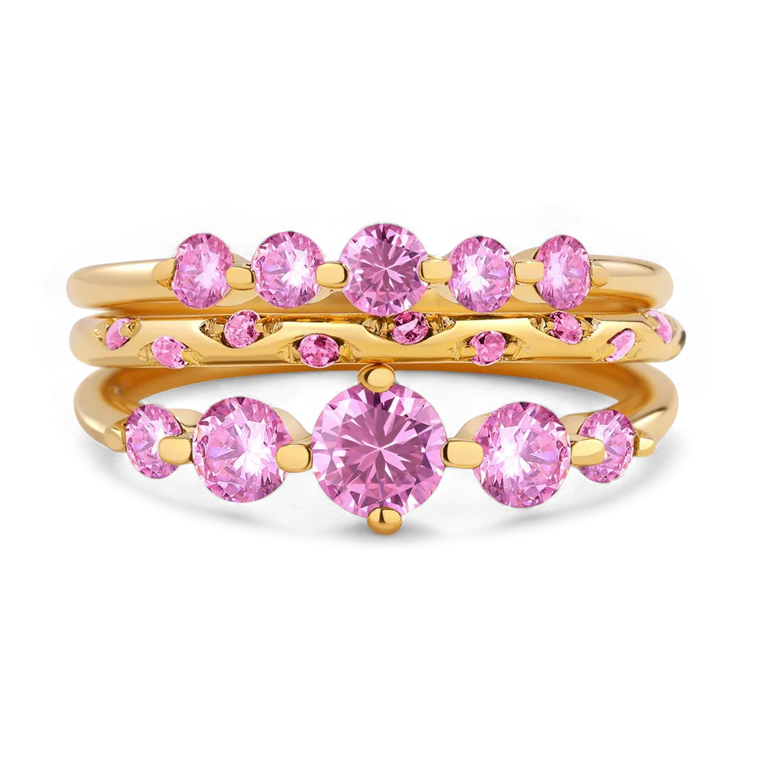 Birthstone Stacking Ring Set