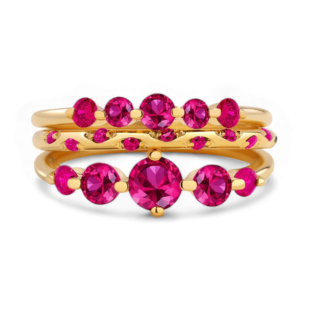 Birthstone Stacking Ring Set