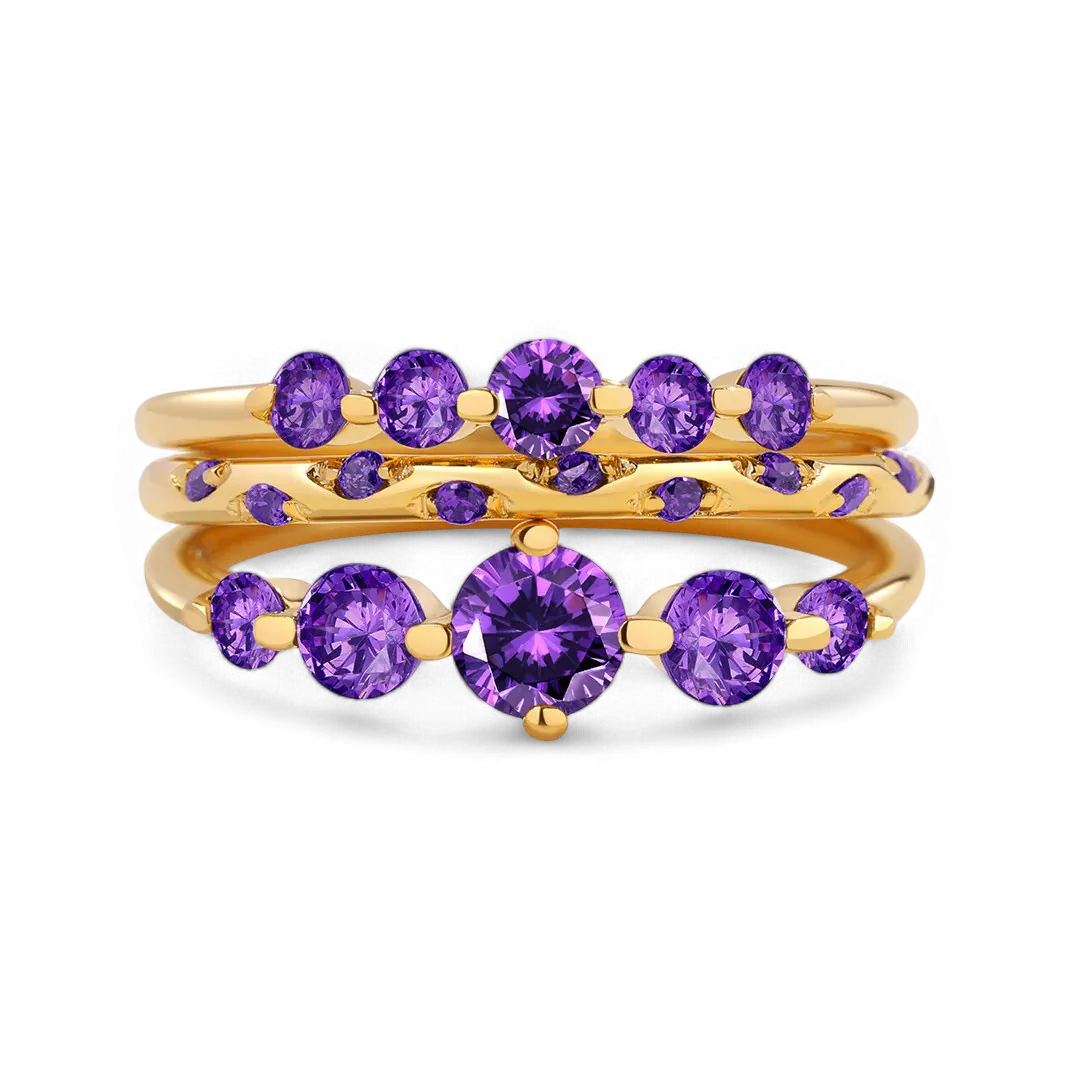 Birthstone Stacking Ring Set