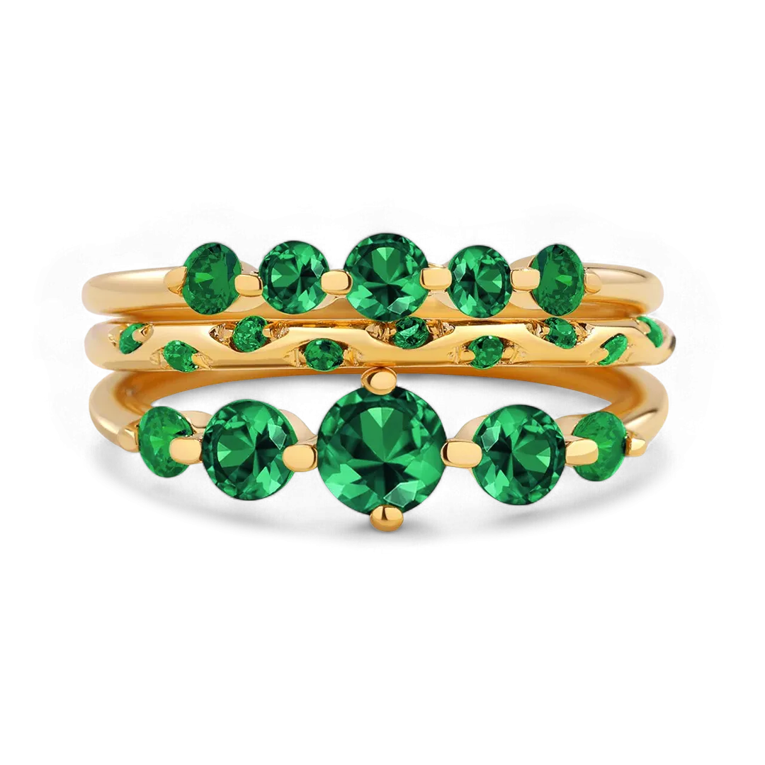 Birthstone Stacking Ring Set