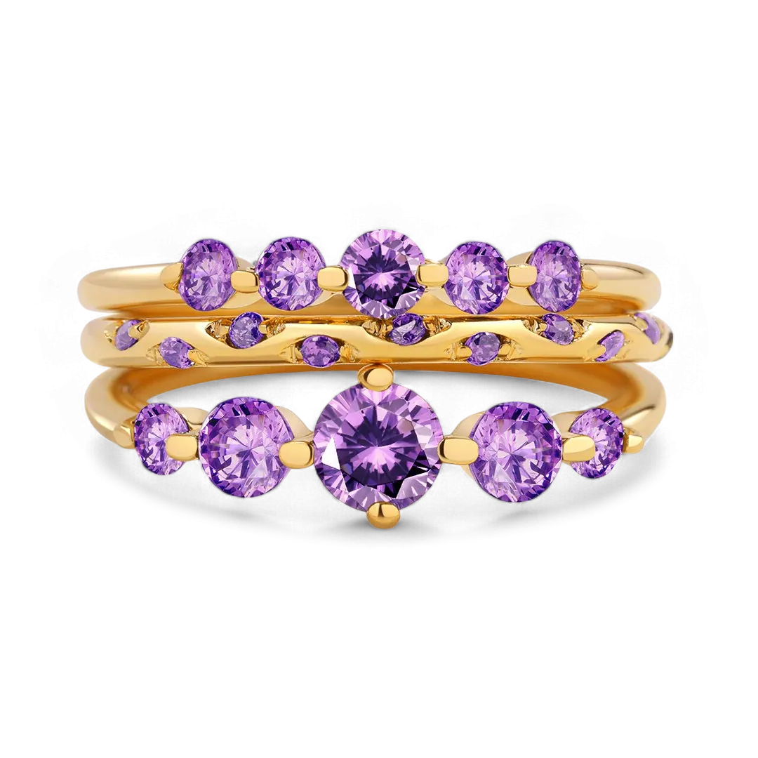 Birthstone Stacking Ring Set